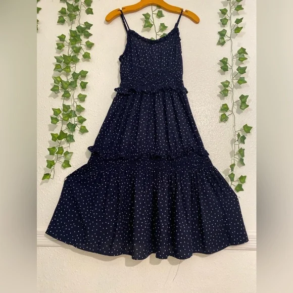 Angie Polka Dot Size S Blue Smocked Dress White | Color: Blue/White | Size: S | Cortezsandra902's Closet Angie Polka Dot Size S Blue Smocked Dress White | Color: Blue/White | Size: S | Cortezsandra902's Closet